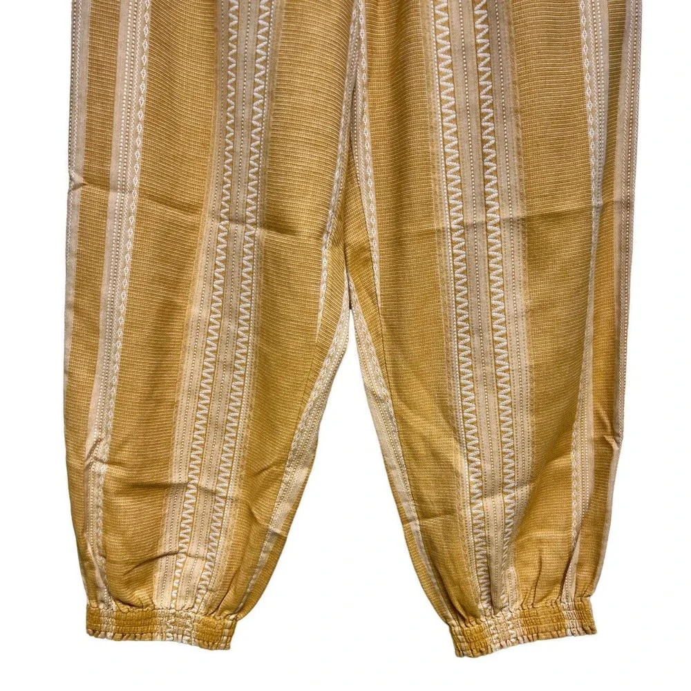 Tory‎ Burch Elastic Waist Casual Pants Orange/Ivory Women’s Size 12